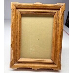 Wooden 5x7 Picture Frame Hidden Photo Storage Hinged Tabletop Oak Vintage
